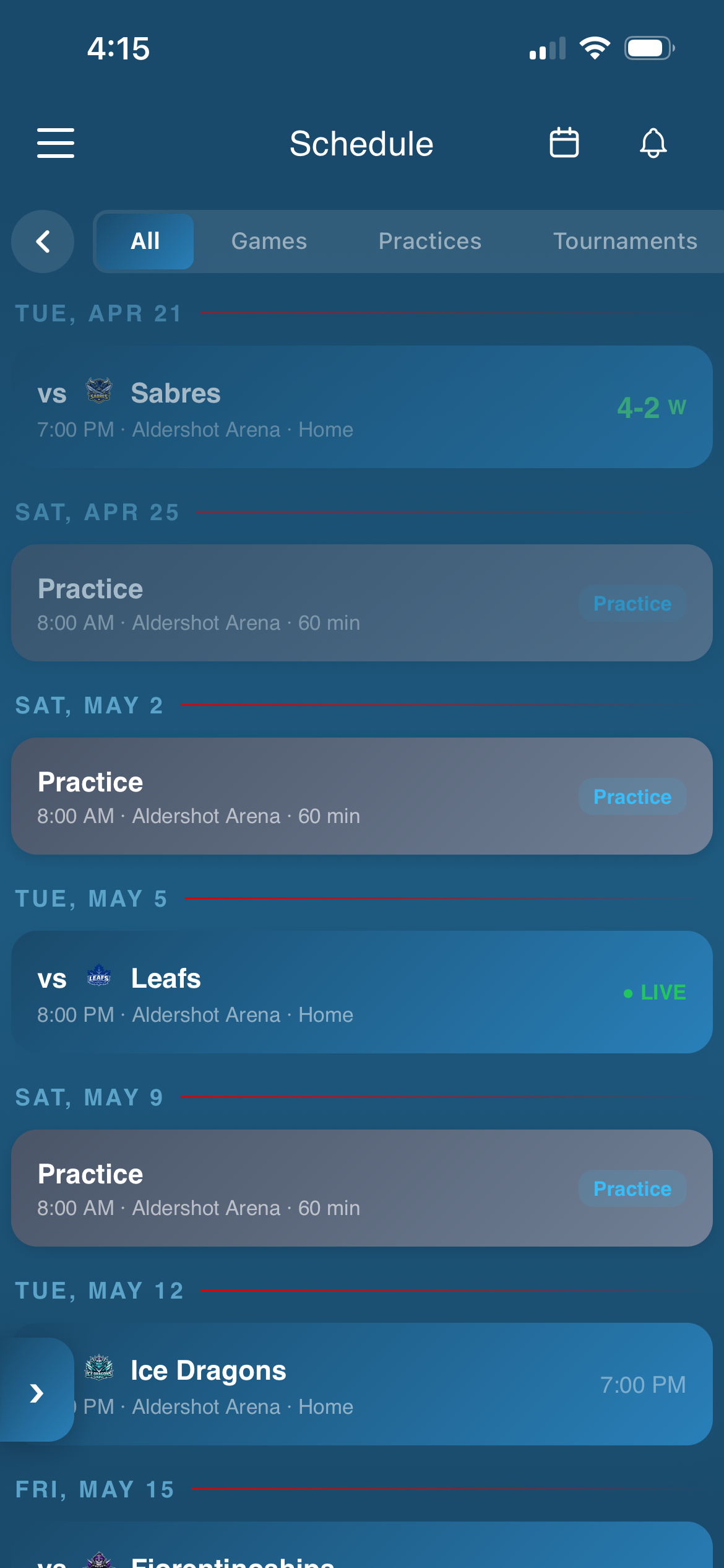 Team Schedule